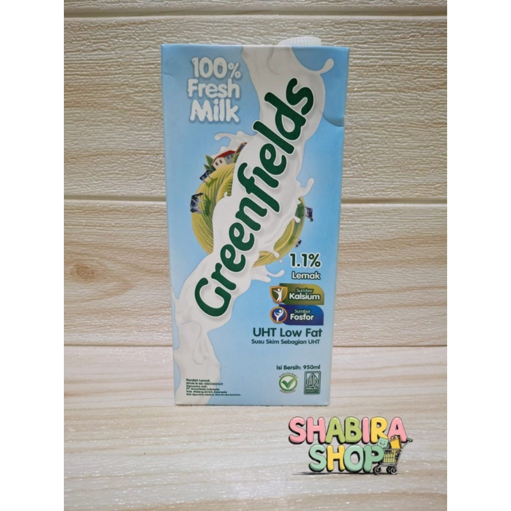 

PROMO! SUSU FRESH MILK GREENFIELDS UHT LOW FAT RENDAH LEMAK ISI 950ML BUKAN 1L MURAH!
