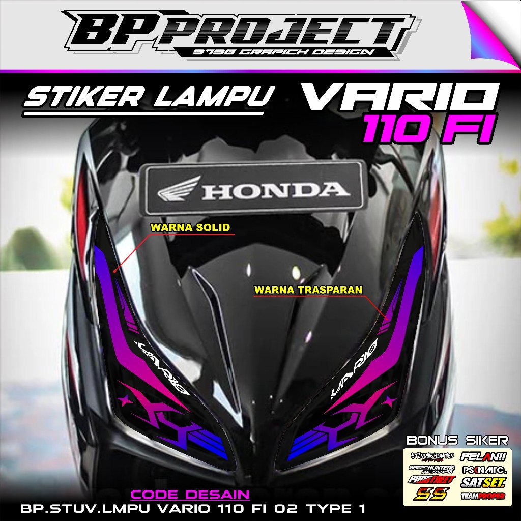 COD STIKER VARIASI LAMPU ALIS MOTOR VARIO 110 FI TRANSPARAN UV VARIO 110 FI / Sticker Lampu Vario 11