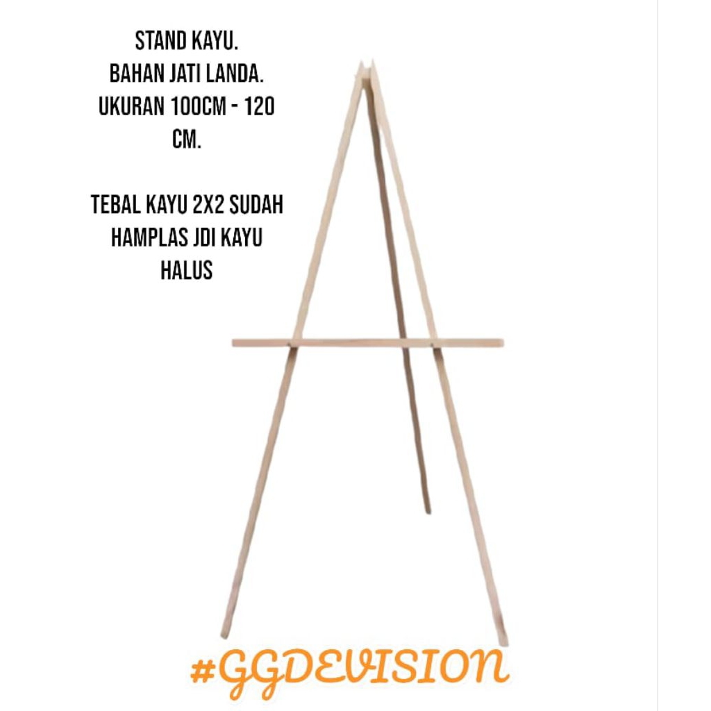

Standing Foto Wedding/Prewedding/Stand Tripod Kayu/Wooden Easel/Tripod Kayu 100cmx50cm.