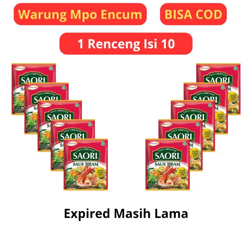 

1 Renceng Saori Saus Tiram / Saori Saus Tiram 10 Sachet