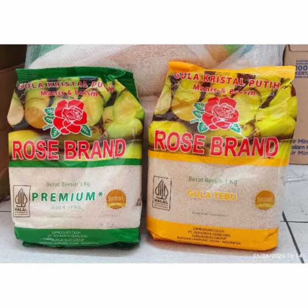 

Rose Brand Gula Kristal Putih Premium 1 kg & Gula Pasir 1kg Tebu Berat Bersih 1 kg Halal