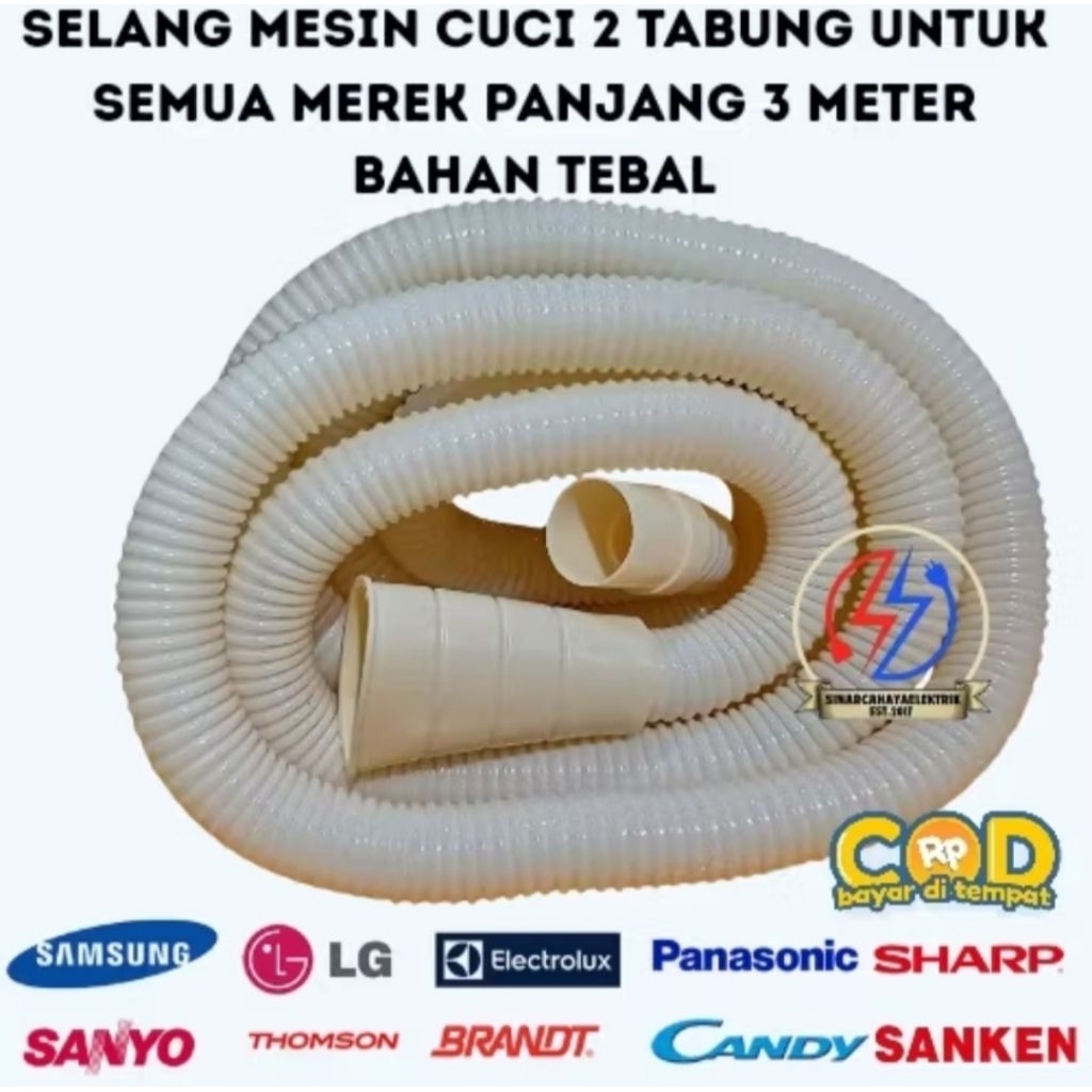 SELANG PEMBUANGAN MESIN CUCI 2 METER/3 METER SHARP // SELANG MESIN CUCI LG // SELANG PEMBUANGAN ABU 