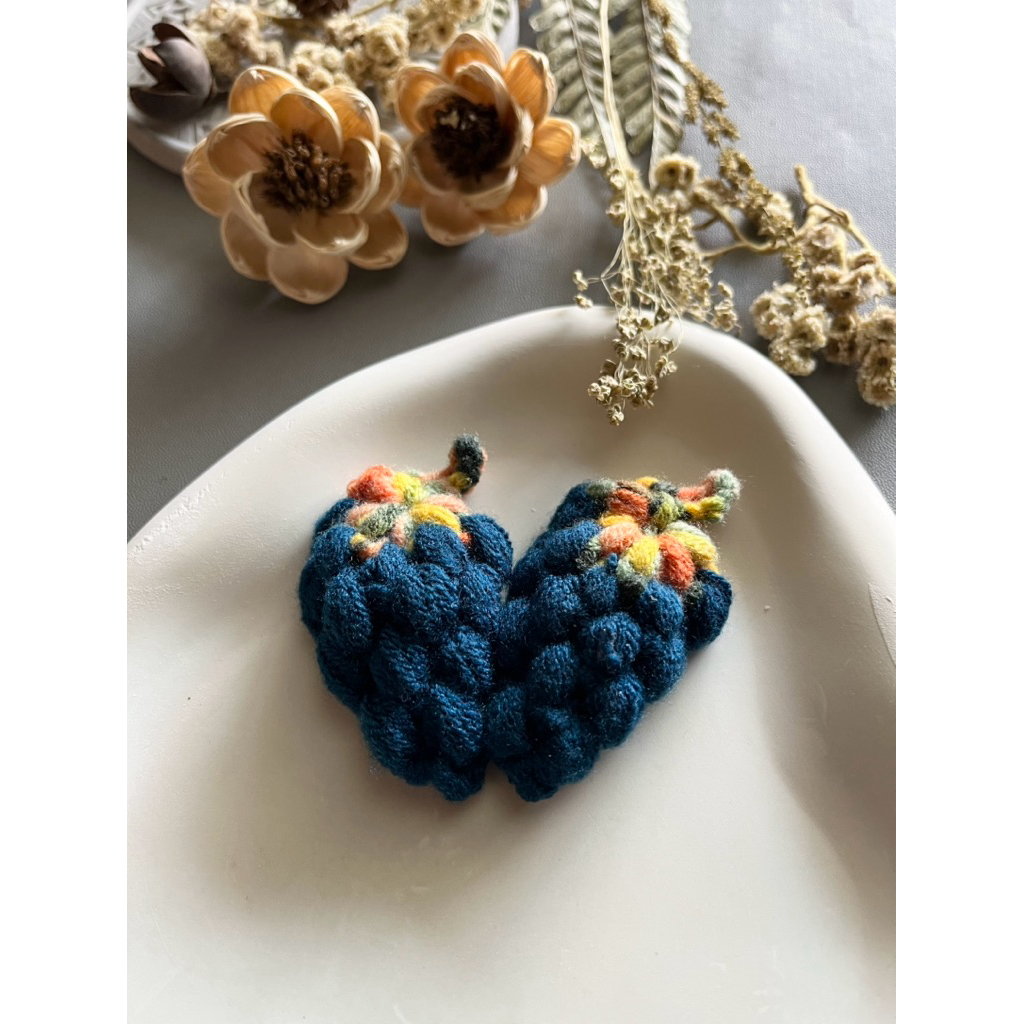 Handmade Jepit Rajut Anggur Biru| Jepit Anak Lucu | Jepit Rajut Korea