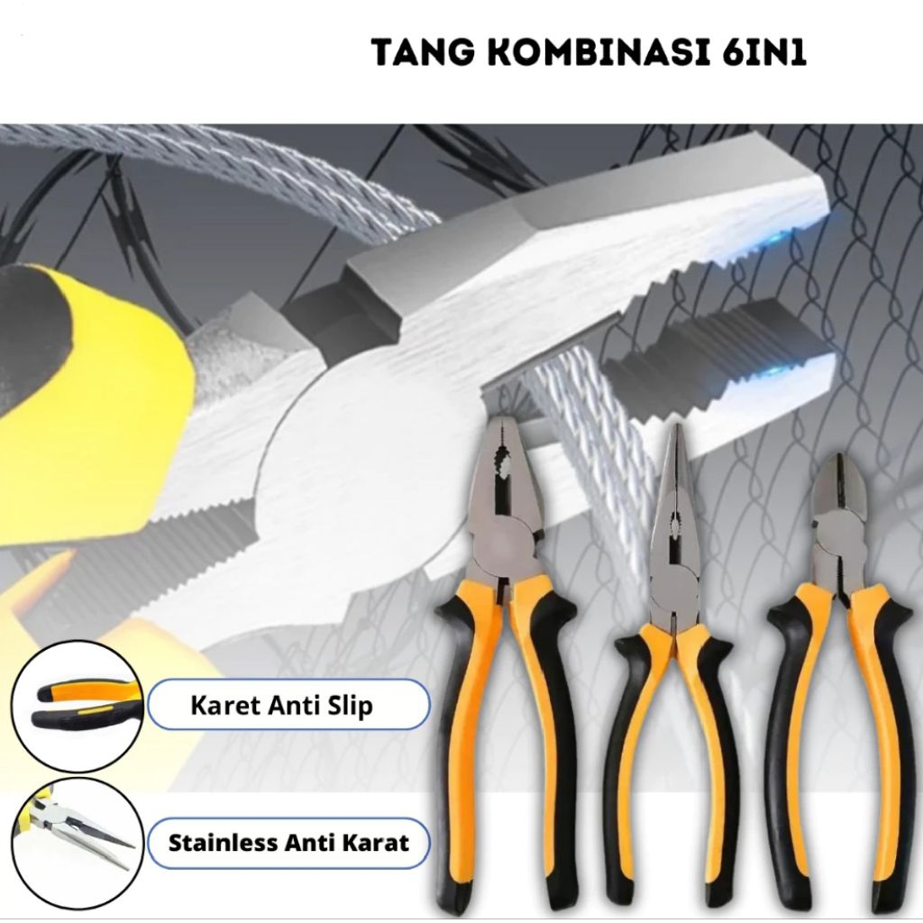 Tang Kombinasi Lancip Potong / Alat Perkakas Pertukangan Dan Kelistrikan
