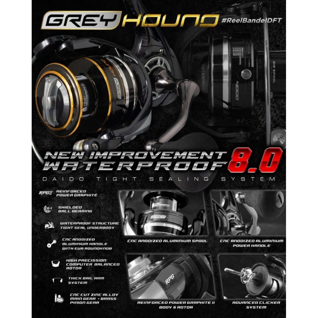 Rell daido grey hound waterproof power handle 1000,2000,3000,4000,6000
