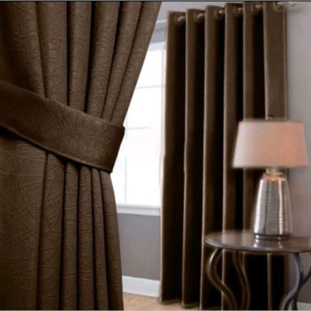 TERMURAH Gorden Blackout Polos Premium Import COKLAT TUA Gorden Jendela Gorden Pintu Kamar Minimalis