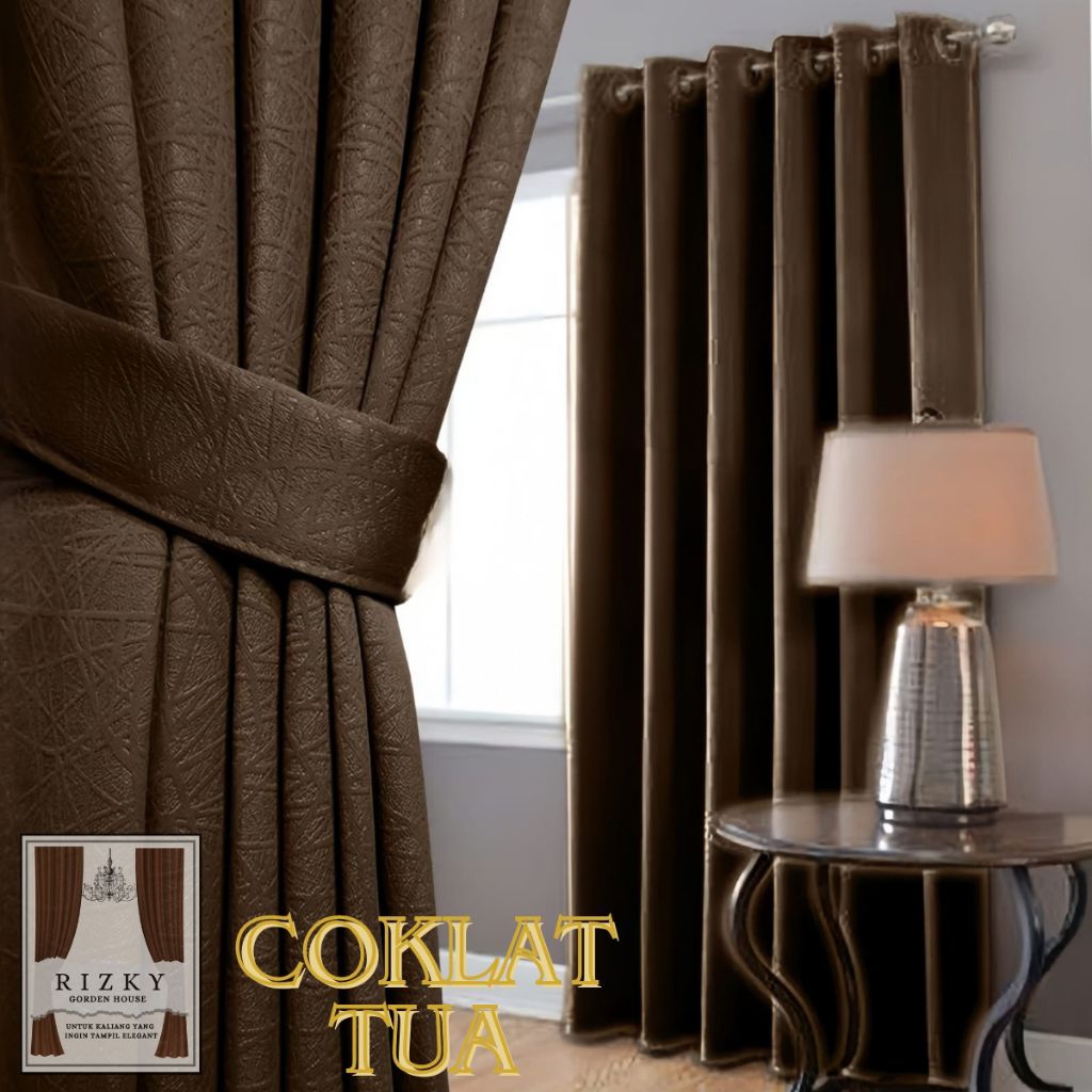 Gorden Jendela Warna Coklat Tua | Gorden Ruang Tamu | Gorden Minimalis | Gorden  | Gorden Pintu | Go