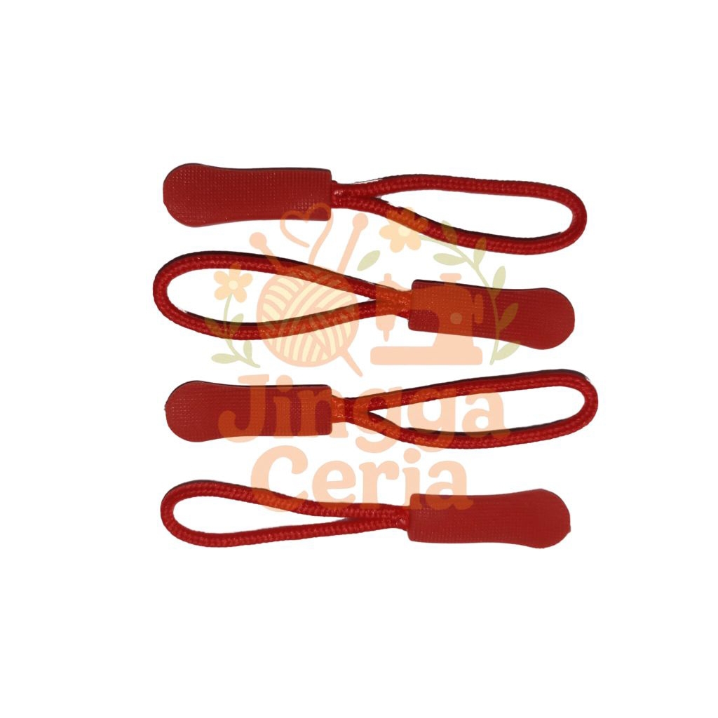 Puller Rope / Tarikan Seleting Zipper Tali Tas / Jakett warna merah cabe