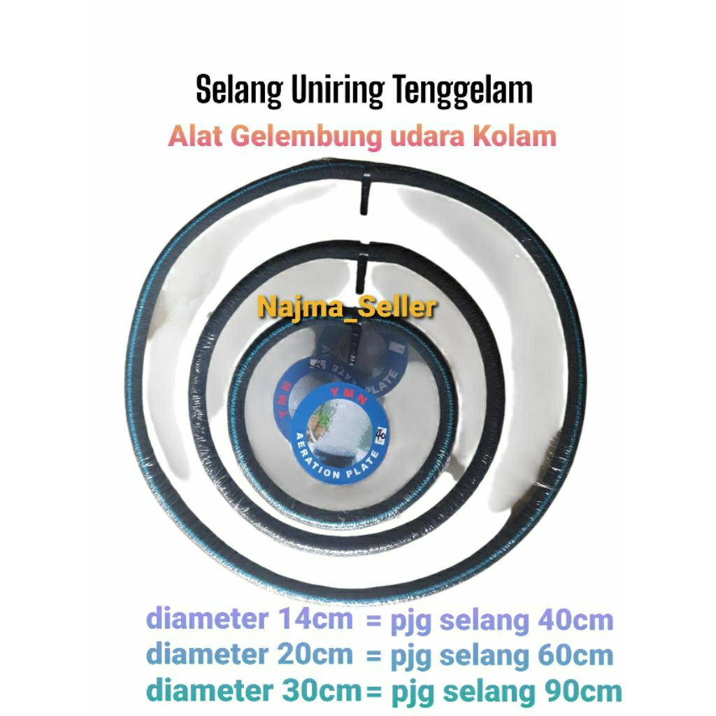 Selang UNIRING TENGGELAM bulat. Aksesoris Aerator Kolam.