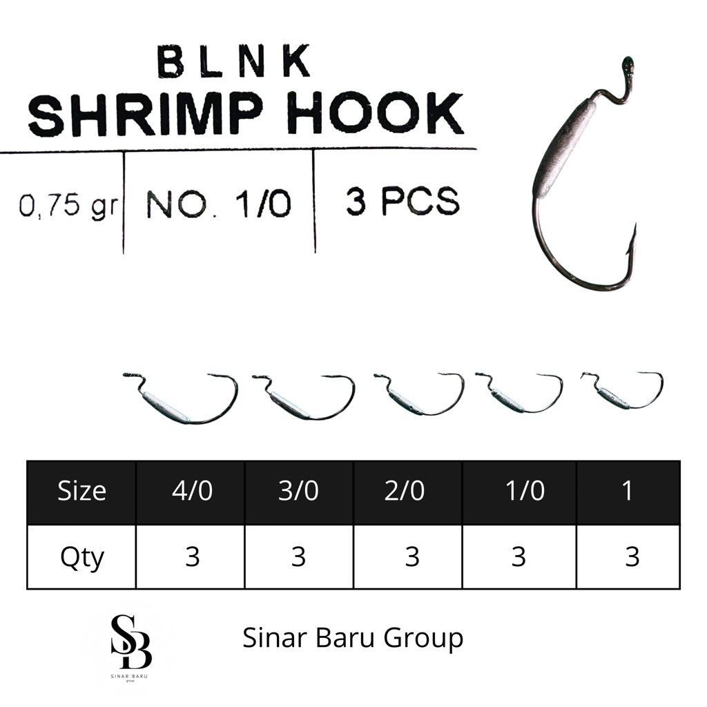 Kail / Kawat pancing BLNK shrimp hoox (Kail timah)