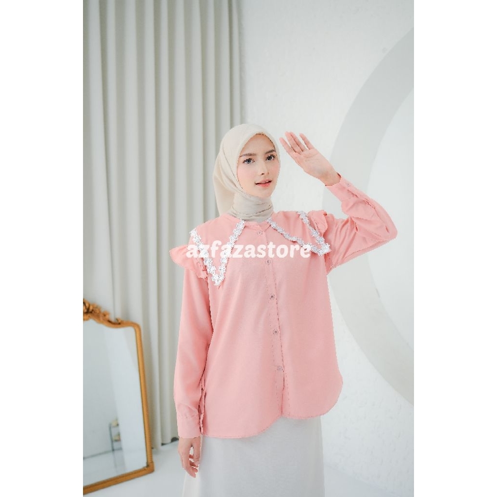 HANA Blouse / Baju Atasan Wanita Kerah Renda