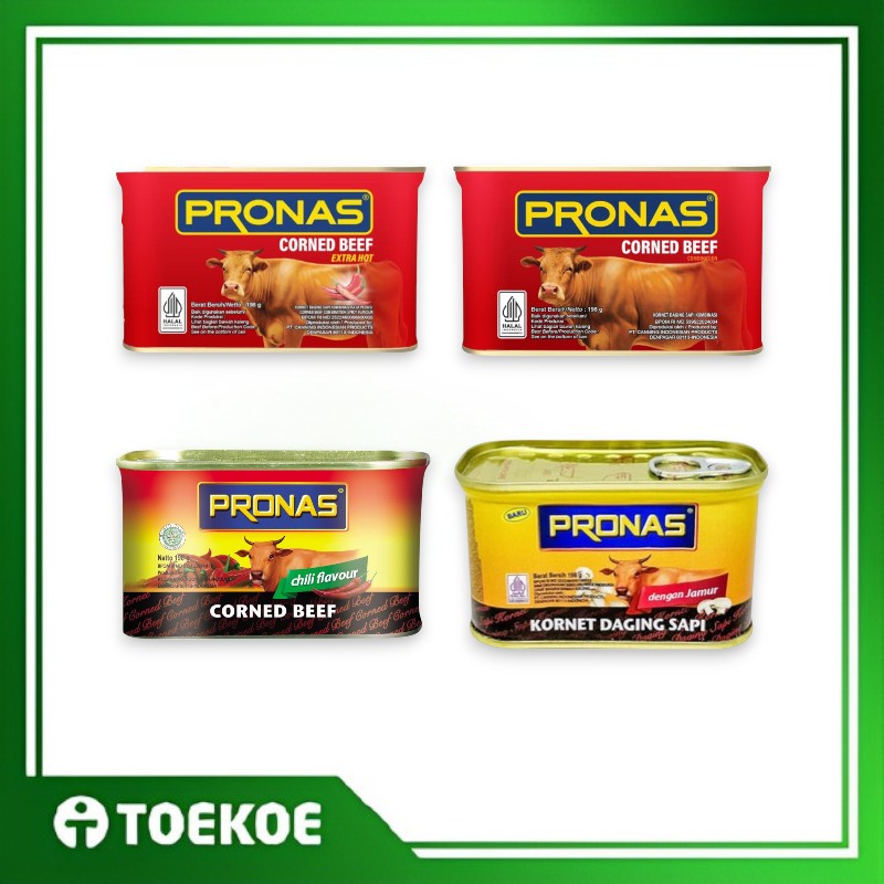 

TOEKOE Pronas Kornet Sapi Rasa Original Chili Extra Pedas Jamur Kaleng 198gr