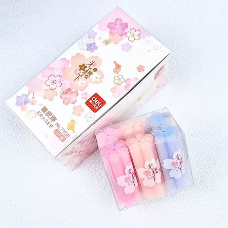 

Deli Eraser / Penghapus PVC Desain Bunga Sakura Menghapus dengan Bersih