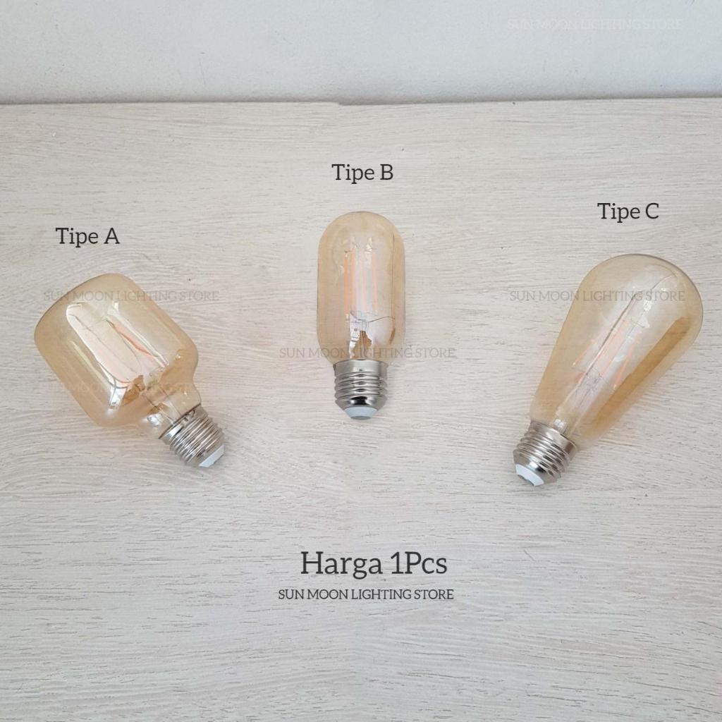 Lampu bohlam led 4watt 220V kuning kemerahan ( agak merah ) e27 dekor