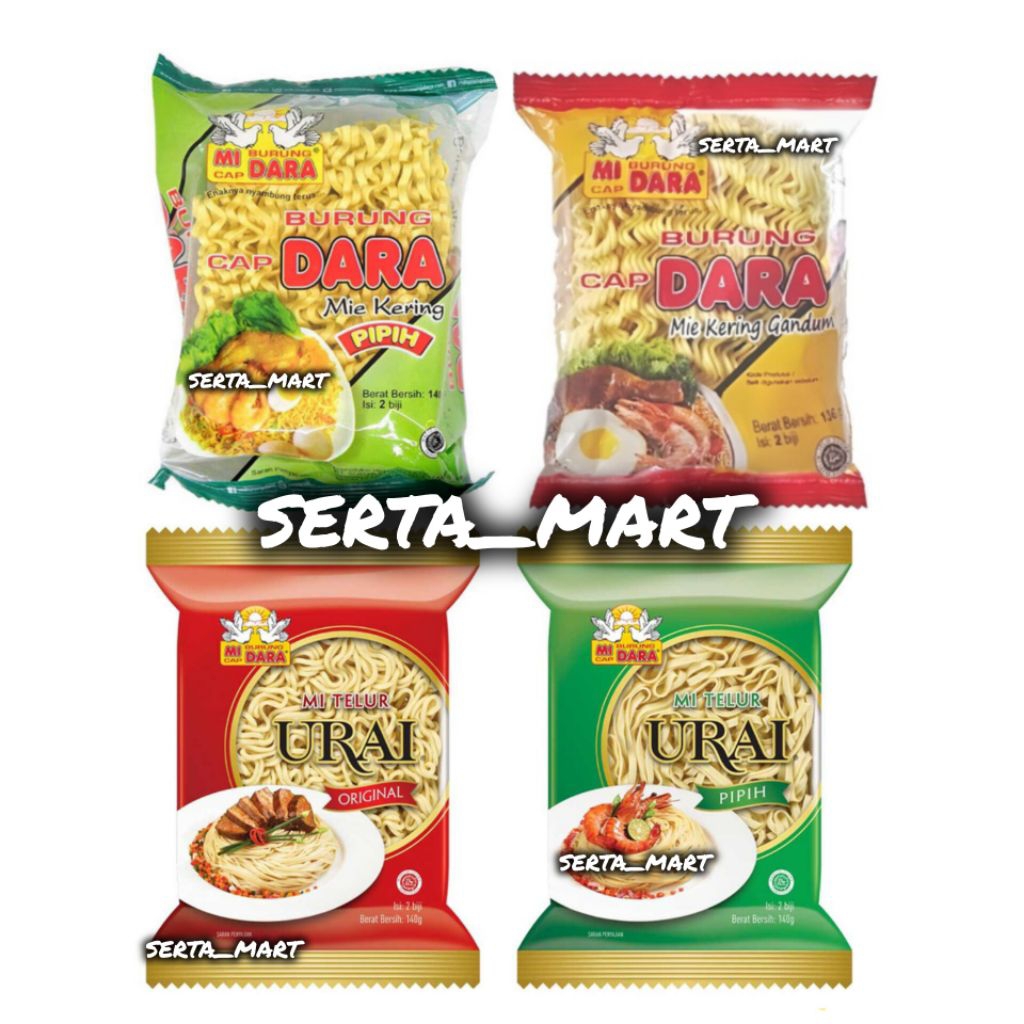 

Burung Dara Mi Telur Urai Original / Pipih - Mie Burung Dara - Mie Kering 136gr