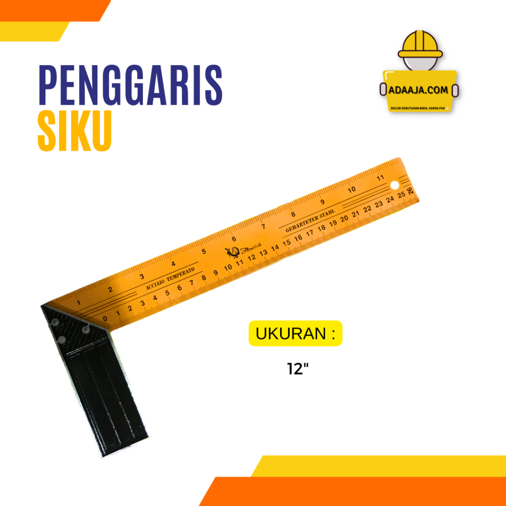 

Penggaris Siku Mistar Tukang Alat SIku Meteran 12" 30 CM - Flourish