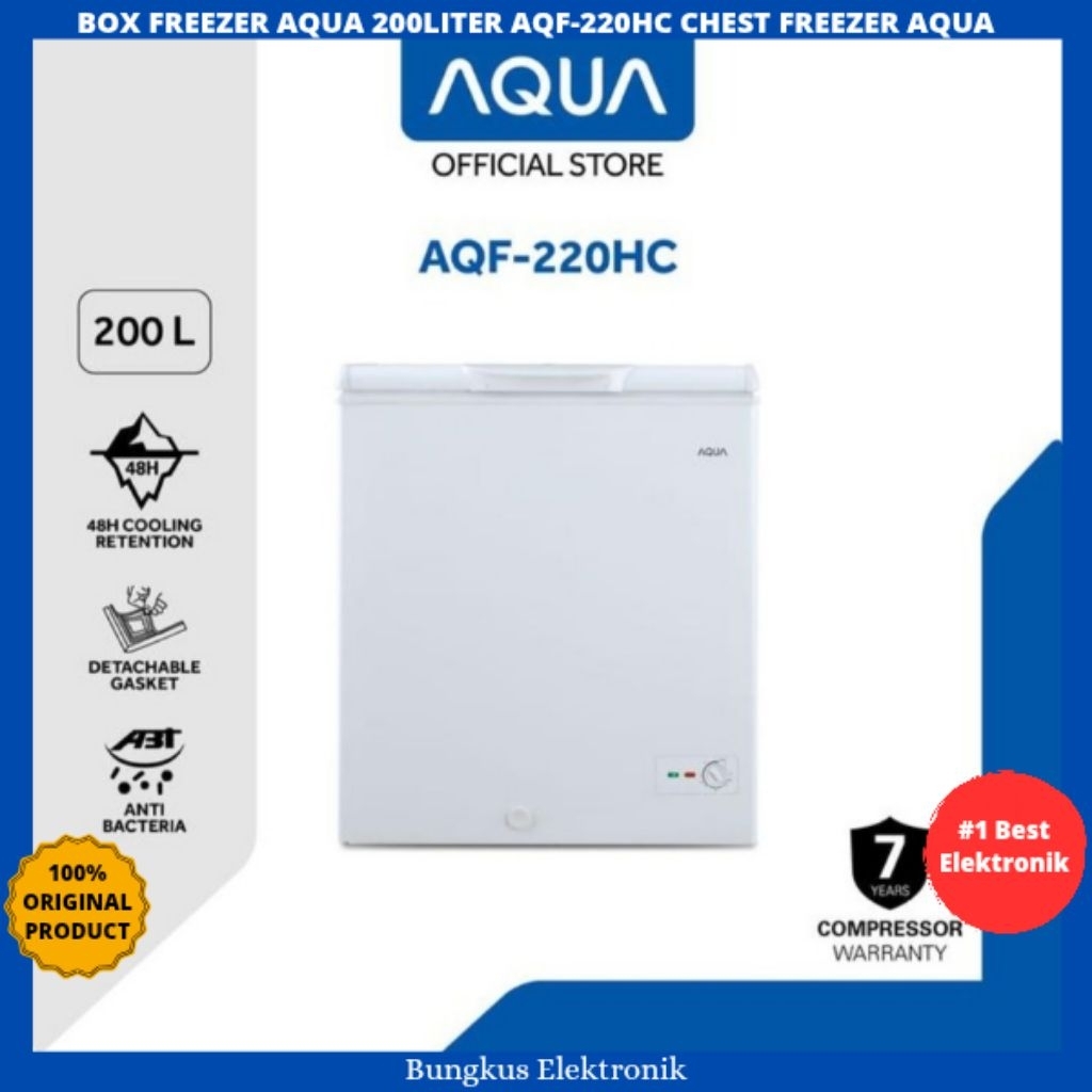 BOX FREEZER AQUA 200LITER AQF-220HC FIBER CHEST FREEZER AQUA 200L