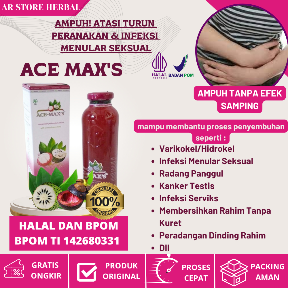 Obat Herbal Sehat Wanita Ace Max's Original Bantu Atasi Masalah Turun Peranakan Wanita & Infeksi Men