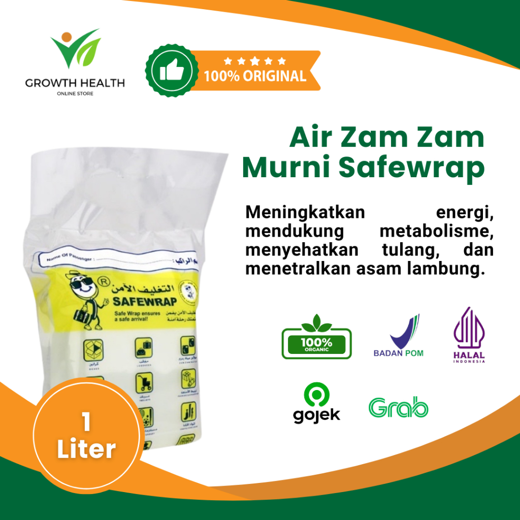

Air Zam Zam Murni Safewrap Asli 1 Liter