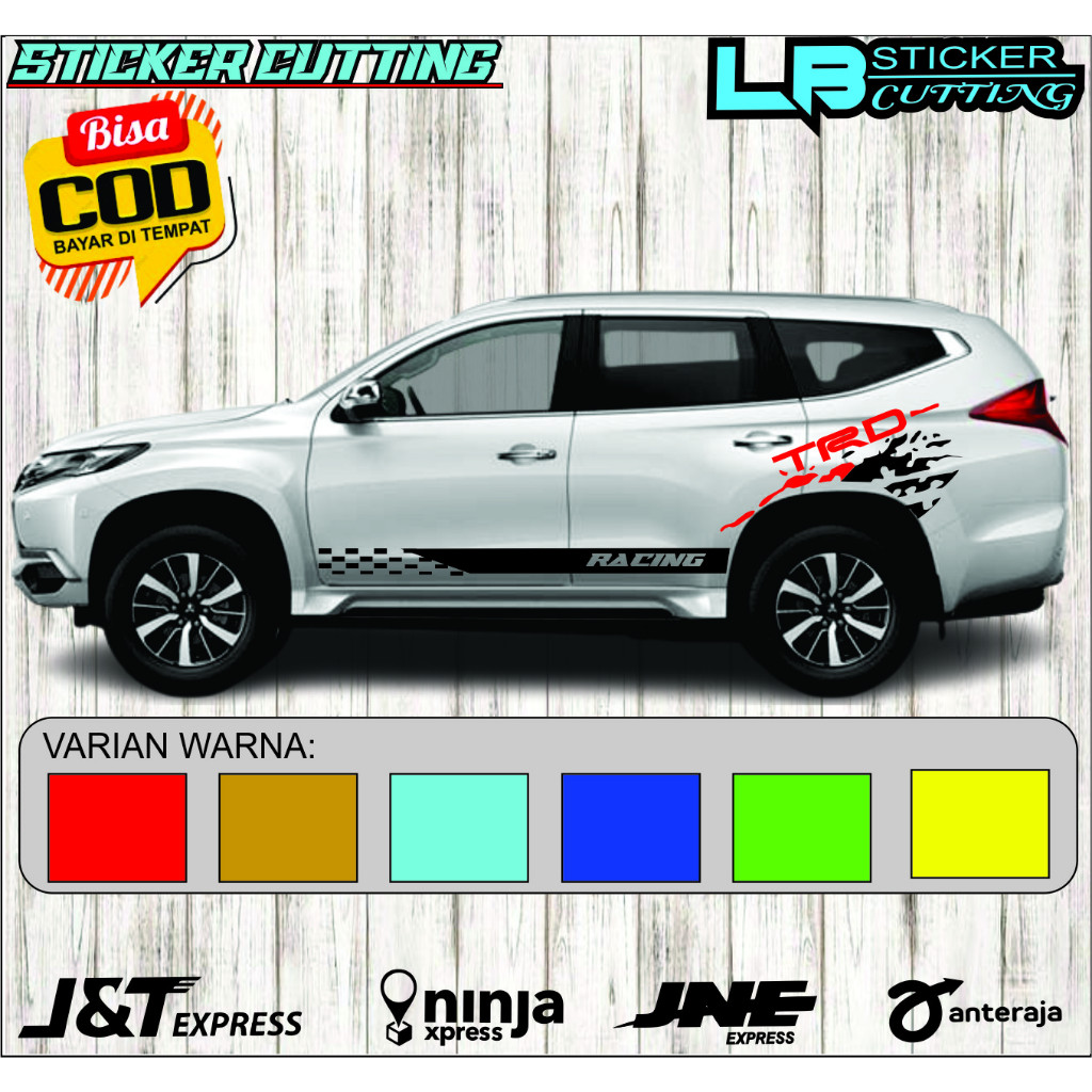 STICKER MOBIL PAJERO SPORT RACING LAMA STICKER AKSESORIS PAJERO