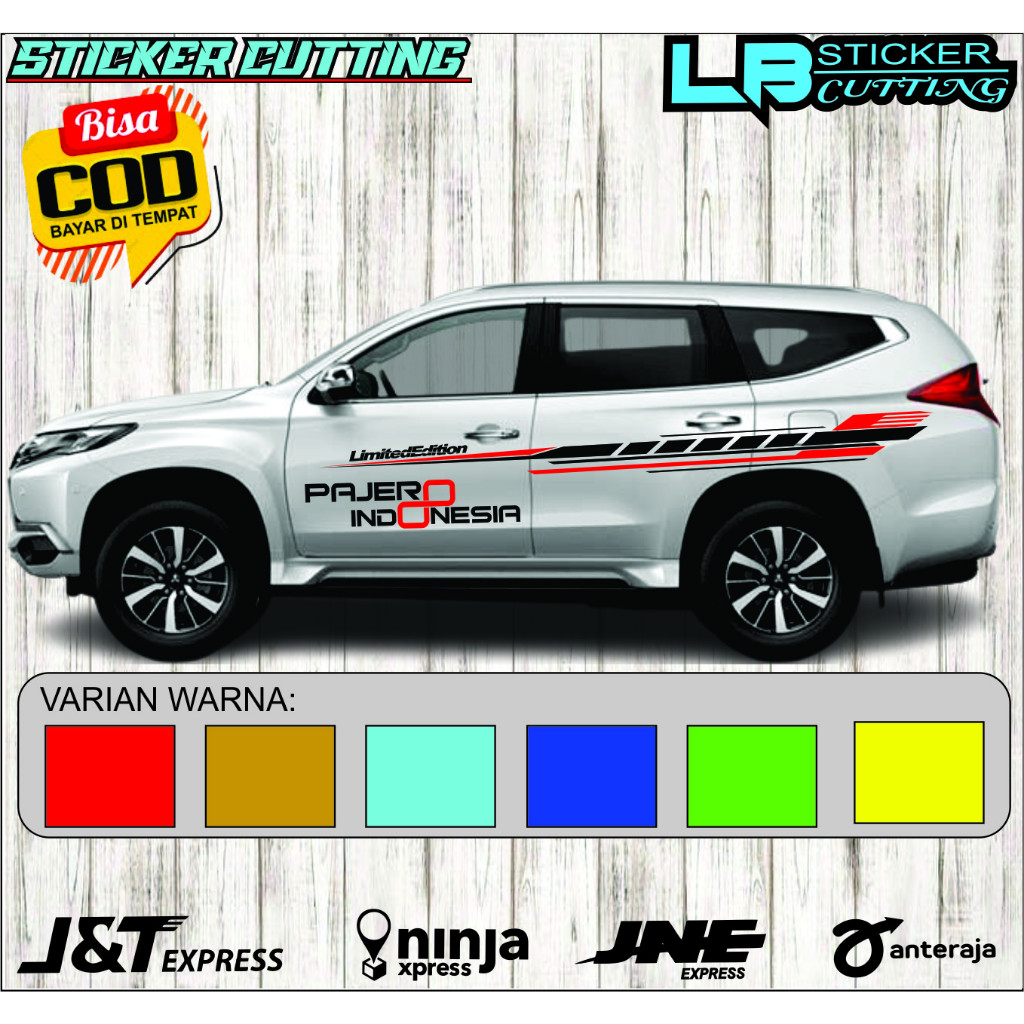 Stiker mobil Pajero sport terbaru terlaris stiker mobil PAJERO Sport cutting stiker mobil pajero sti