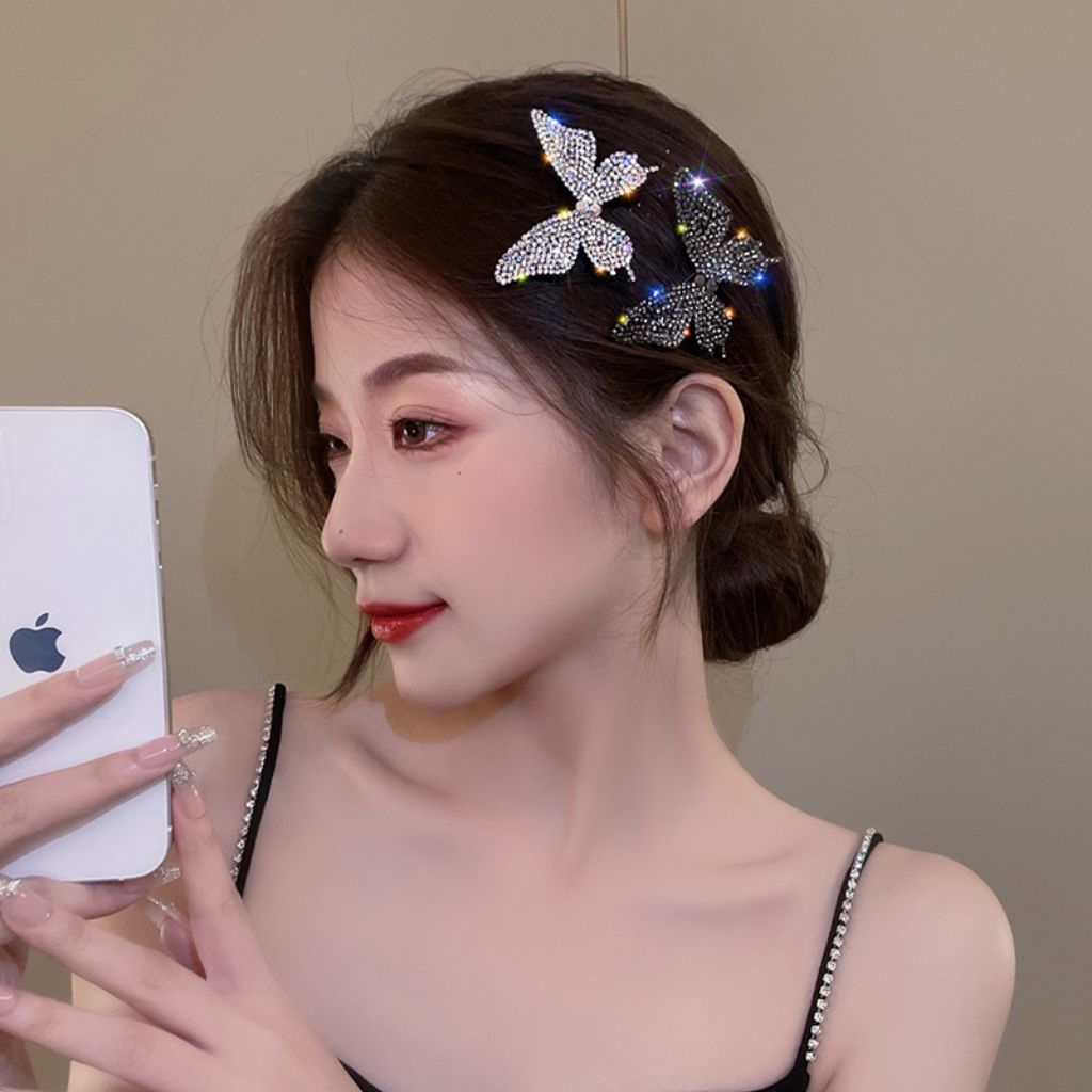 Jepit Rambut Berlian Imitasi Aksesoris Rambut Korea