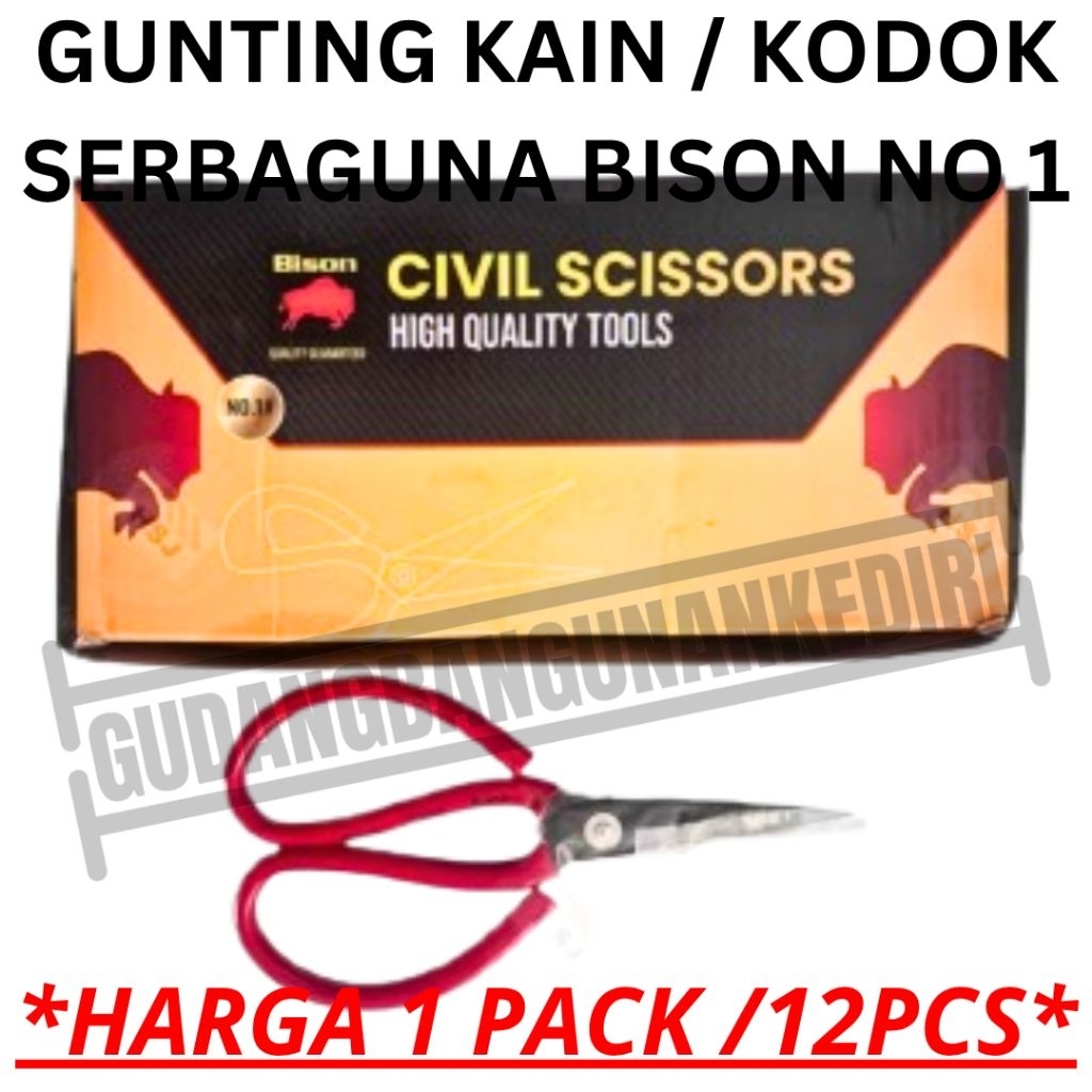 

[12PCS BISON] gunting kodok no #1 serbaguna BISON 8 inch1 multipurpose Scissors kain kertas karton seng aluminium 12PCS 1PACK 1 PACK 1 LUSIN 1LUSIN 12 PCS