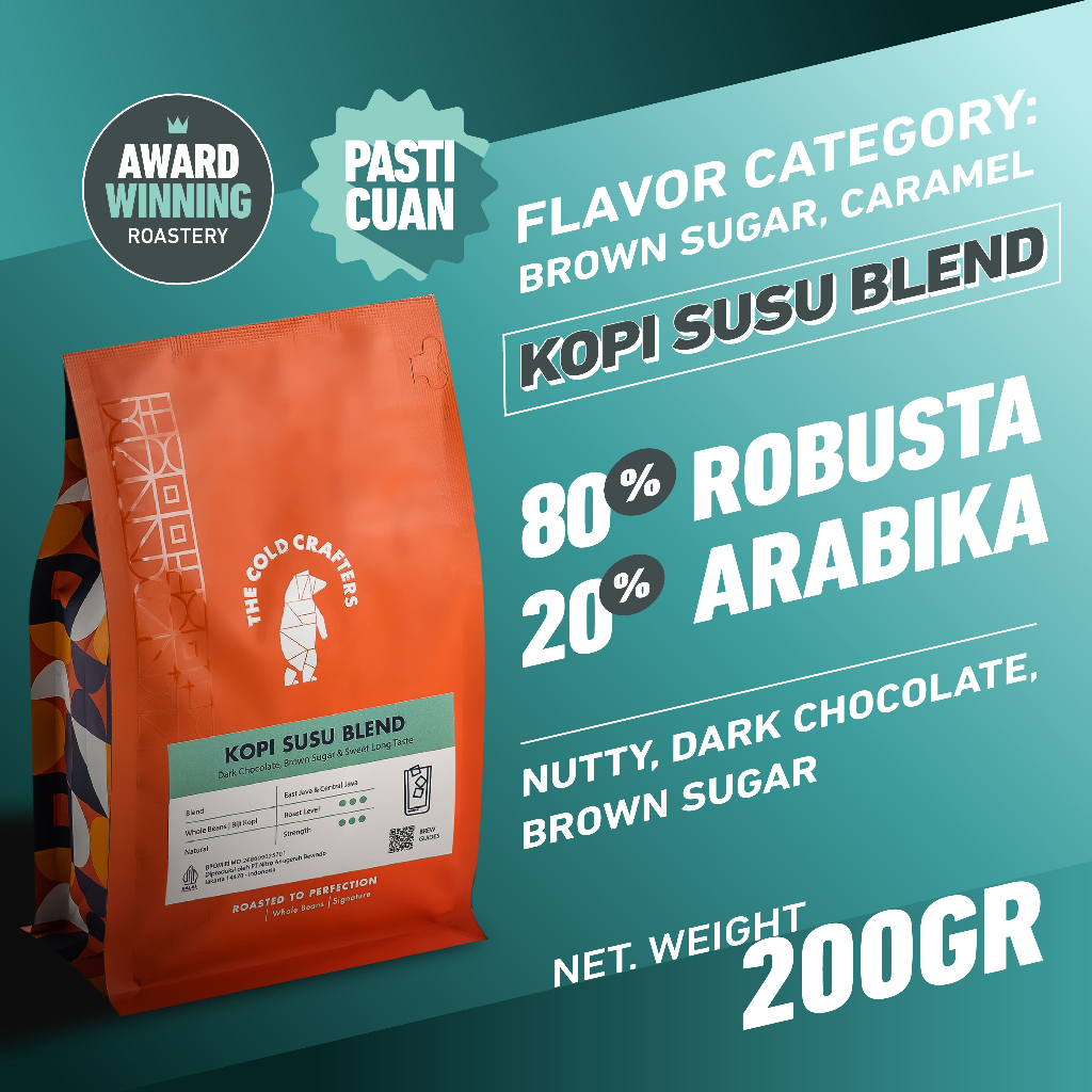 

Kopi Susu Blend Arabica 20% Robusta 80% Roasted Coffee Beans Biji