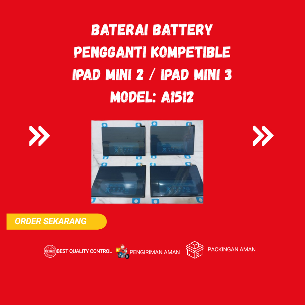 Baterai Battery Pengganti Kompetible iPad Mini 2 / iPad Mini 3 Model: A1512