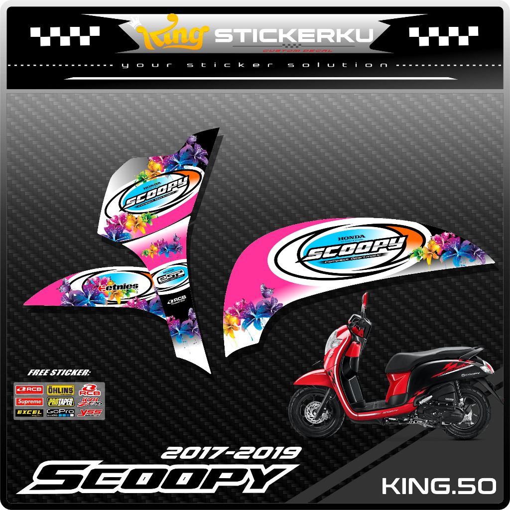 (COD) Stiker Scoopy New 2017/2020 Decal Striping Standar Scoopy New Premium Racing. KS.050