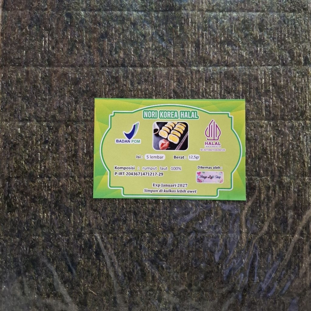 

Sale Nori Sushi halal termurah isi 5 lembar nori korea dried seaweed rumput laut kimbap gimbap halal termurah sale