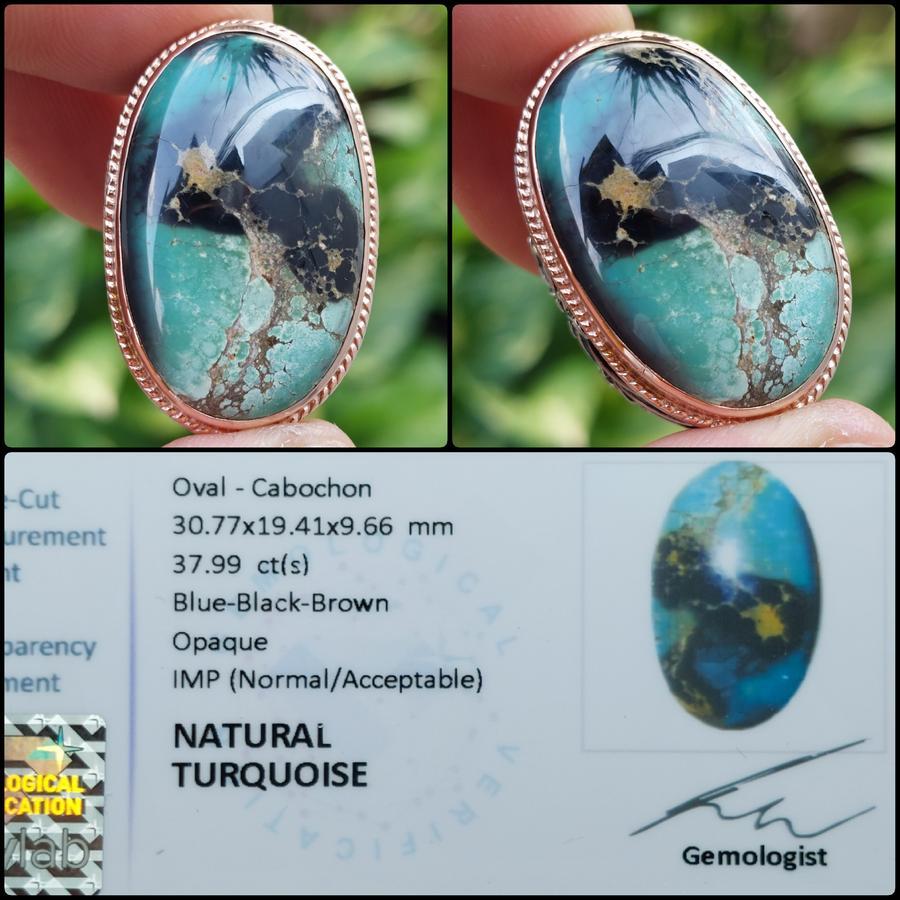 Natural Turquoise Persian Tri Color Gems Unique Batu Permata Pirus Persia Asli Garansi