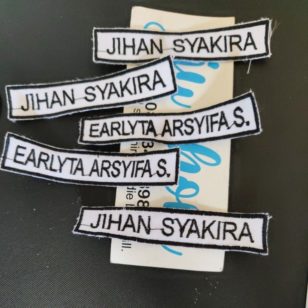 

bordir papan nama dada seragam