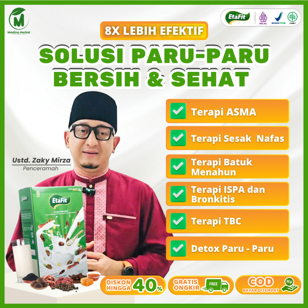 

ETAFIT - Susu Kambing Etawa Murni Herbal - Solusi Pernafasan Bersihkan Paru-Paru Pneumonia, Bronkitis & Tuberkulosis