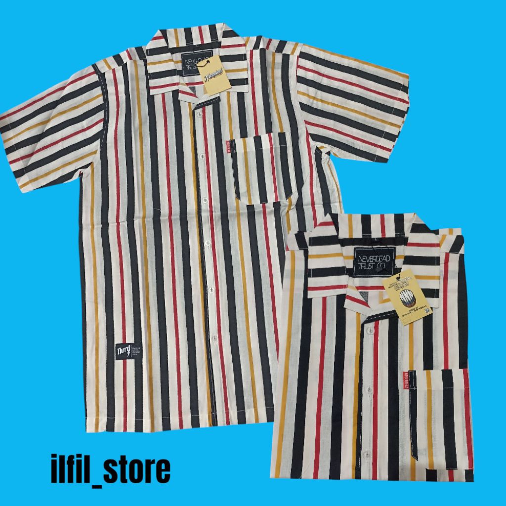 kemeja salur kemeja distro kemeja neverdead kemeja garis