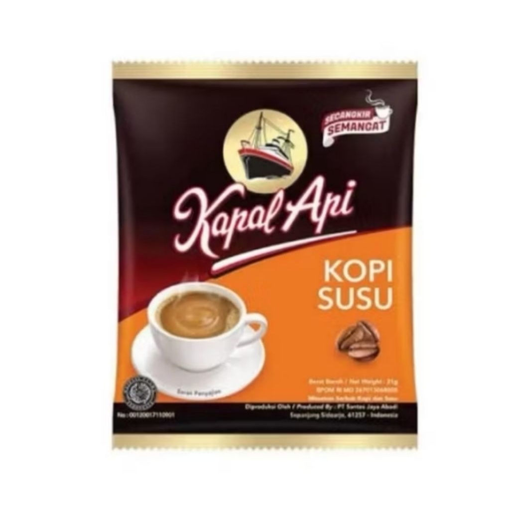 

Kopi Kapal Api Kopi Susu 1 Dus / Karton isi 12 renteng x 10pcs total (120 pcs)