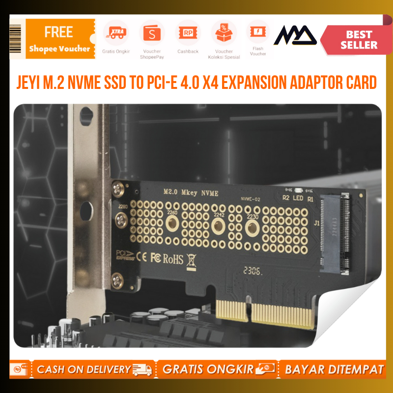 JEYI M.2 NVME SSD ke Kartu Adaptor Ekspansi PCI-E 4.0 X4 shopee jeyi ssd tipe storage internal