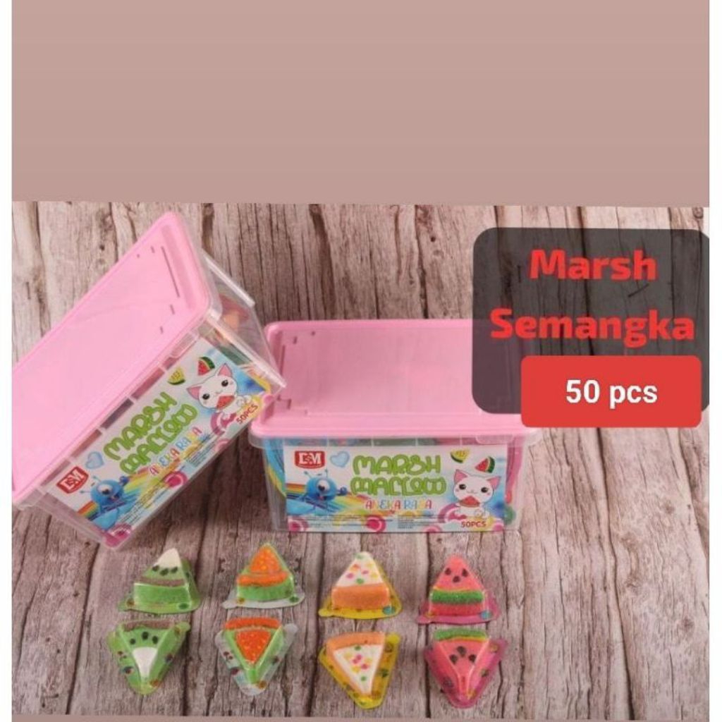 

Marshmallow Aneka Rasa 1 Toples Isi 50 Pcs