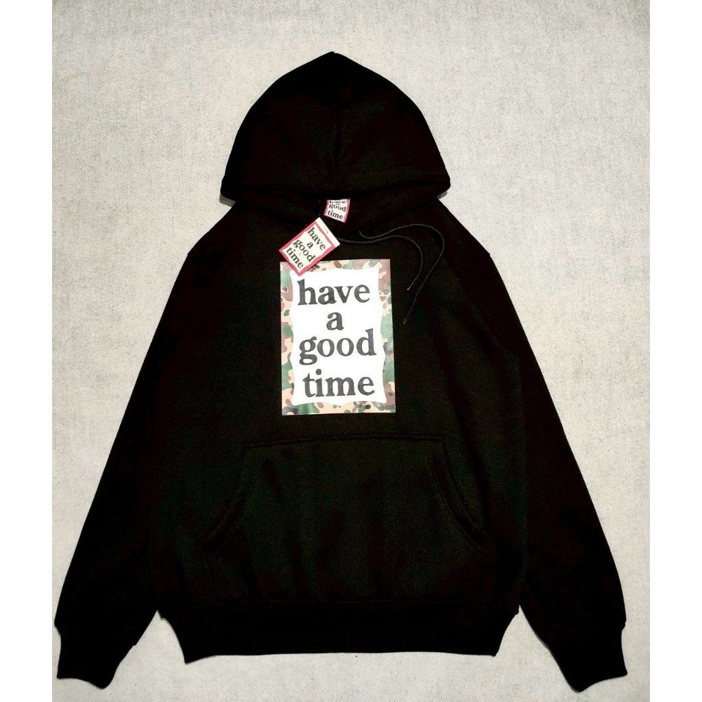 JAKET HOODIE SWEATER HAGT HAVE A GOOD TIME BOX CAMO GREEN BLACK