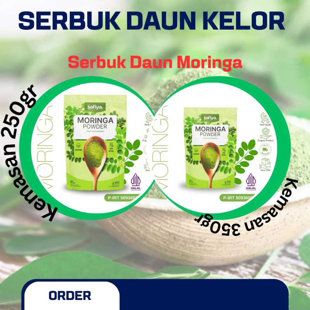 

SAFIYA Daun Kelor Bubuk Kemasan 350gram | SAFIYA Daun Kelor Bubuk Kemasan 250Gram