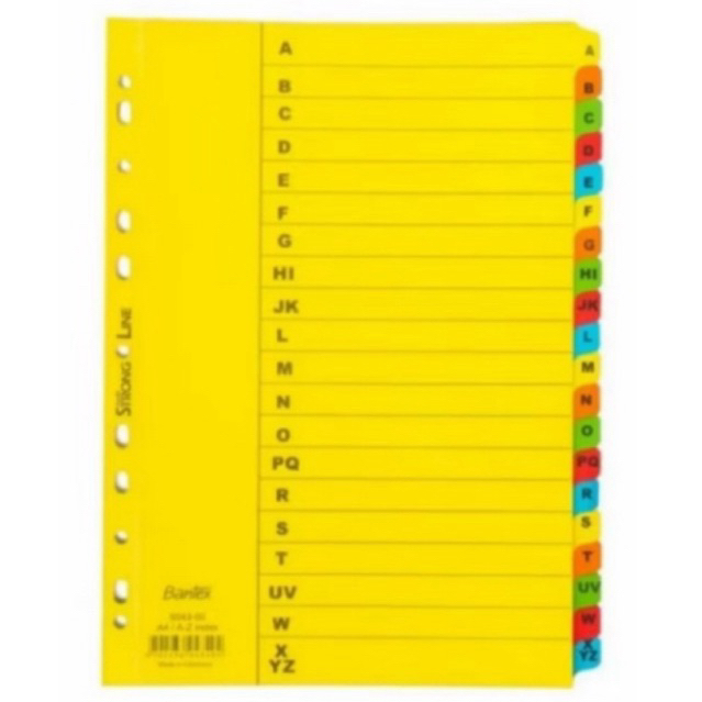 

bantex cardboard dividers&indexes A4 A-Z (20 lembar) #6043-00 1A