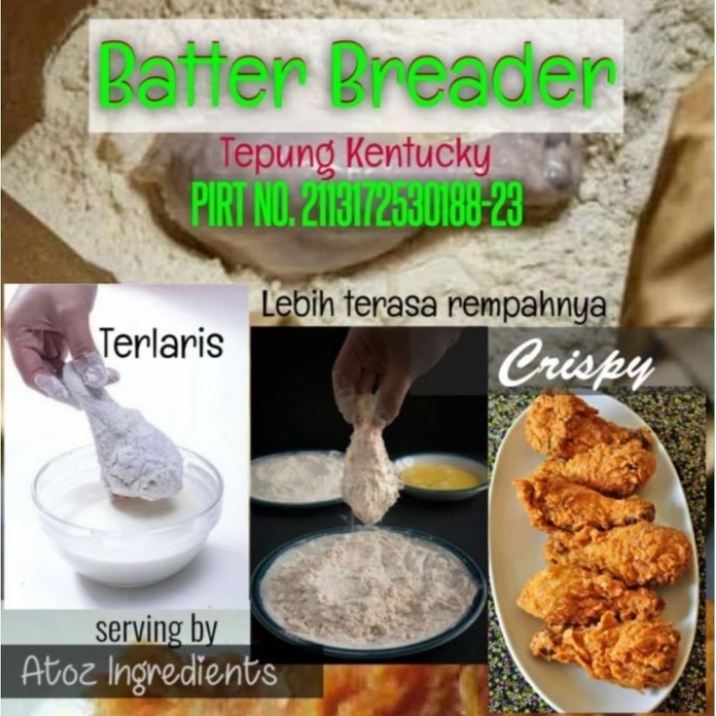

Batter Breader 250gram / Tepung Kentucky / Tepung Fried Chicken 250gram