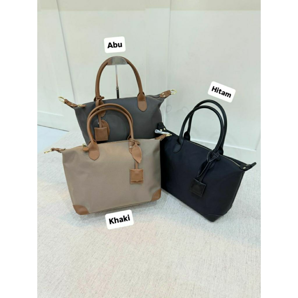 (GENUINE LEATHER)TAS WANITA NYLON MIX LEATHER