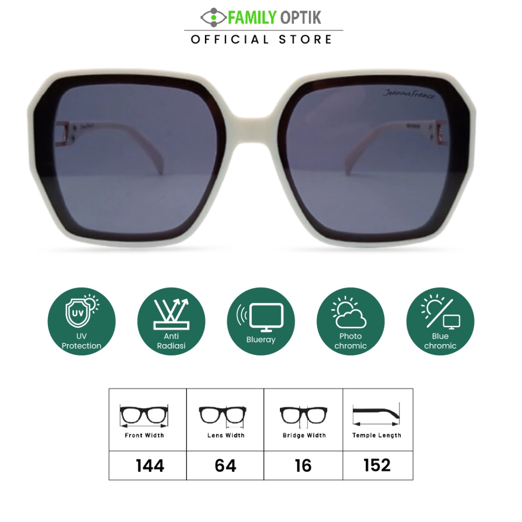 Kacamata Hitam Sunglasses - Joanna France (9016) - Pria Wanita Unisex anti uv