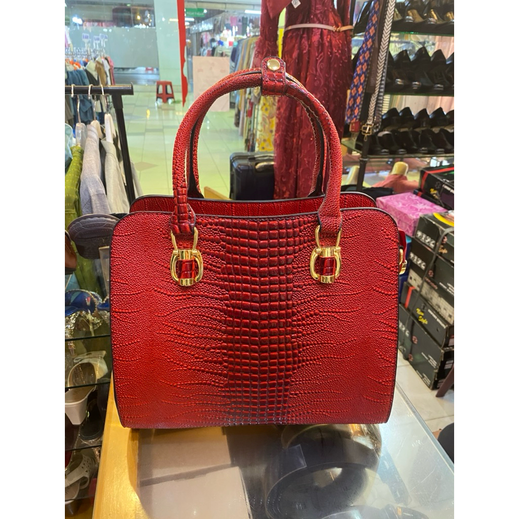 TAS CROCO MERAH TAS WANITA IMPORT TAS PESTA IBU PENGANTIN GE YUN LU 24625
