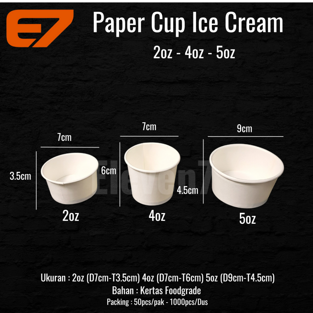 Paper Cup Putih Polos Ice Cream - Ice Cream Cup, Gelas Kertas Es Krim