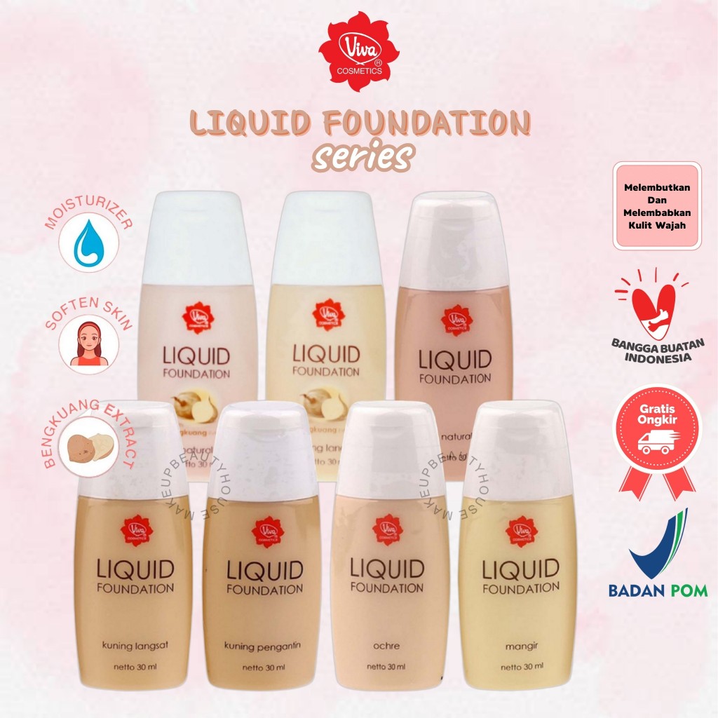 VIVA Liquid Foundation 30mL | Viva Liquid Foundation With Bengkuang Ekstrak