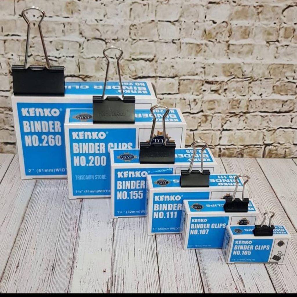 

KENKO Binder Clip no 105 / no 107 / no 111 / no 155 / no 200 / no 260 - Gross isi 12 doz.