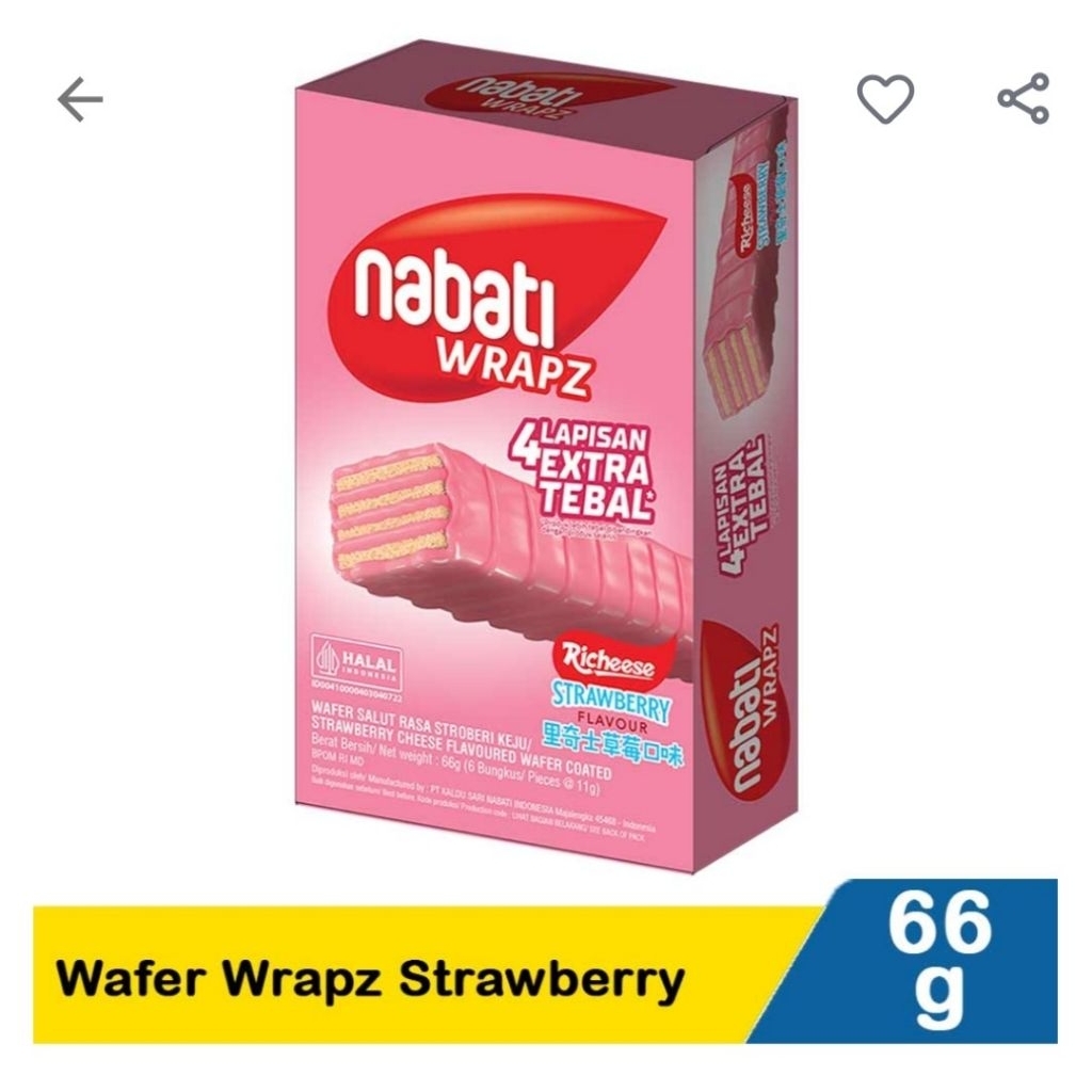 

Nabati Wafer Wrapz Strawberry 66gr
