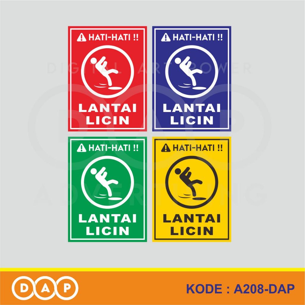 

A208 - Acrylic Sign, Stiker Akrilik Peringatan Lantai Licin, Tahan Air, Termurah, dan Bisa Custom